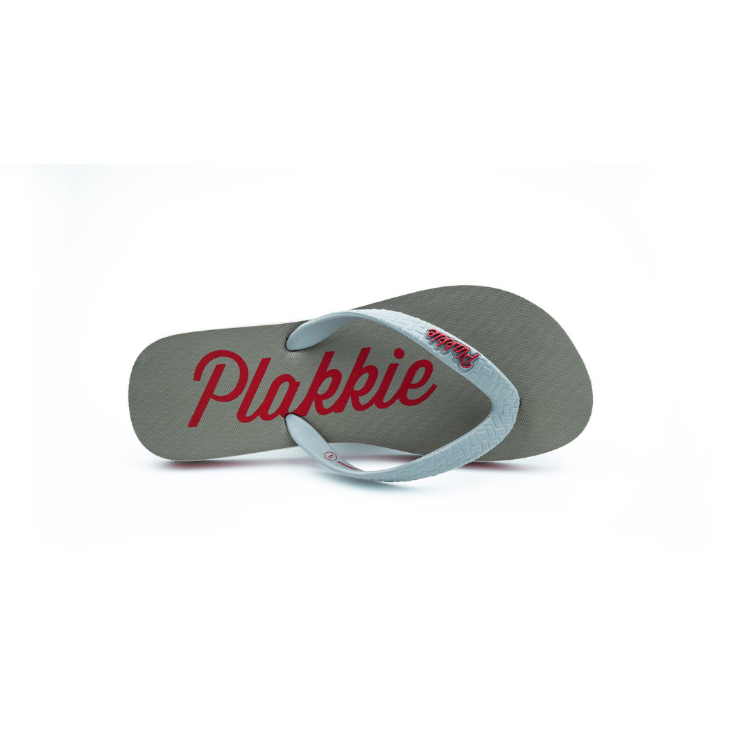 Plakkie Clifton Grey and Red Veldskoen Shoes Canada